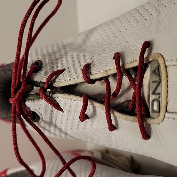 FootJoy FJ DNA Helix Golf Cleats Spikes Lace-up Tennis Shoes White Red 9.5 M - Picture 4 of 16